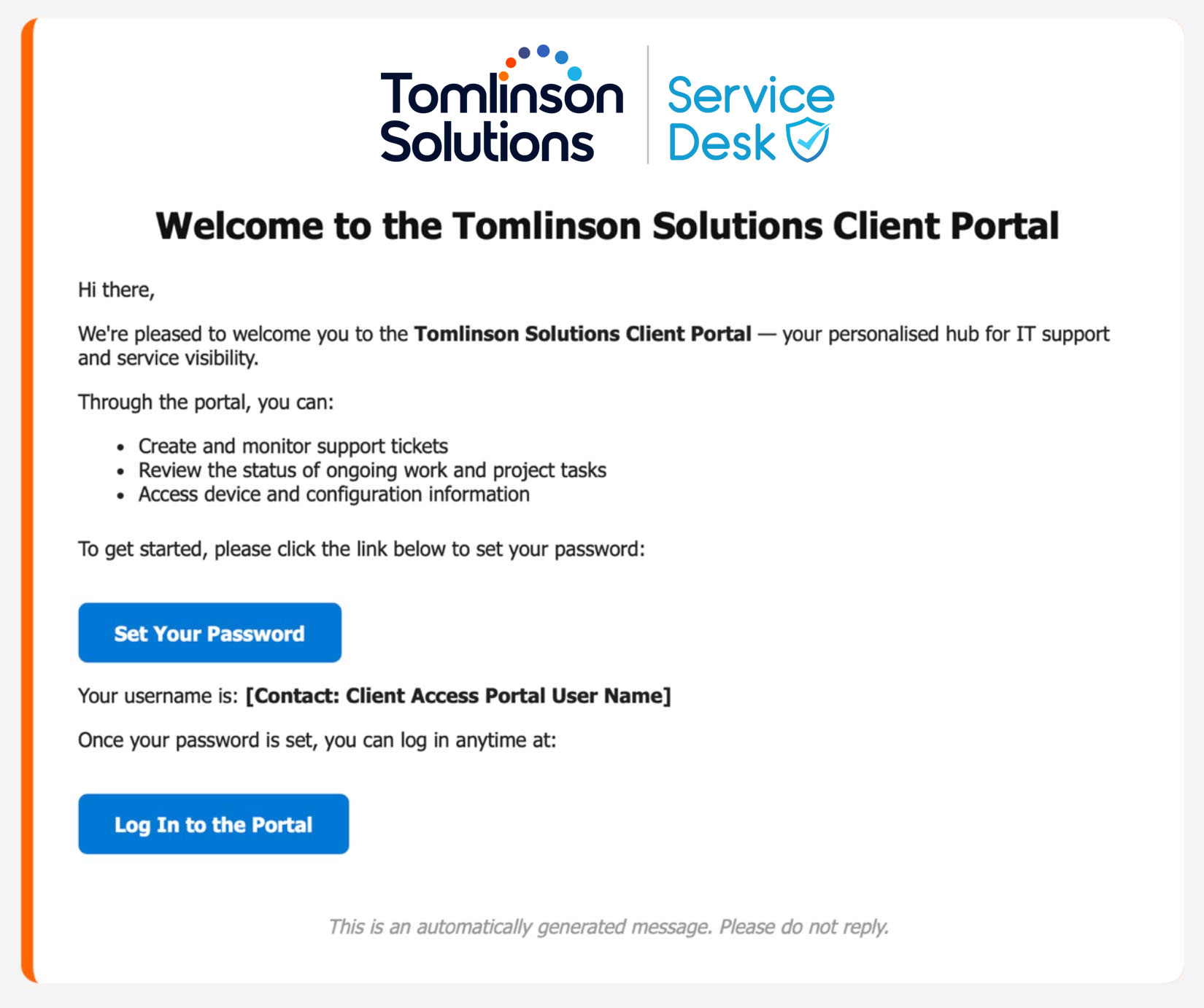 Service Desk Screenshot
